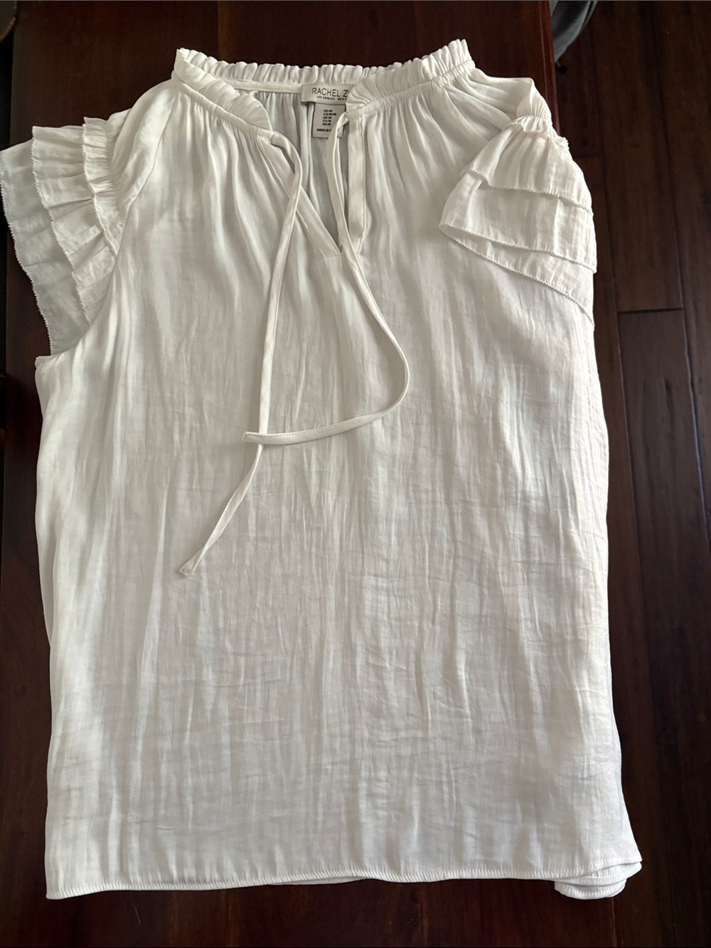 Rachel Zoe Cream Ruffle Sleeve Tie-Neck Camisole